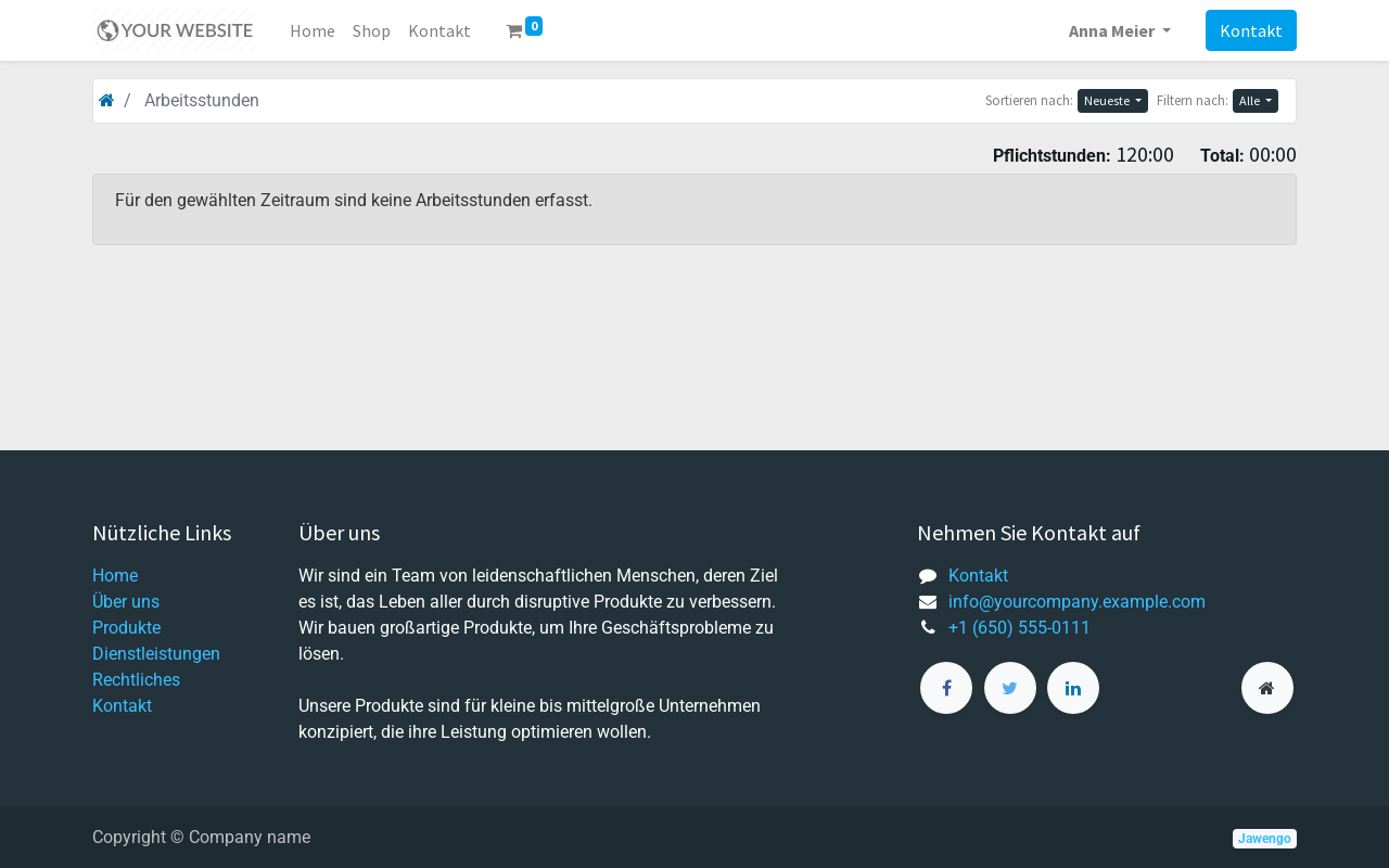 Screenshot: Meine Arbeitsstunden