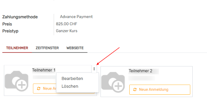 Abbildung zu «Kursteilnehmer entfernen»