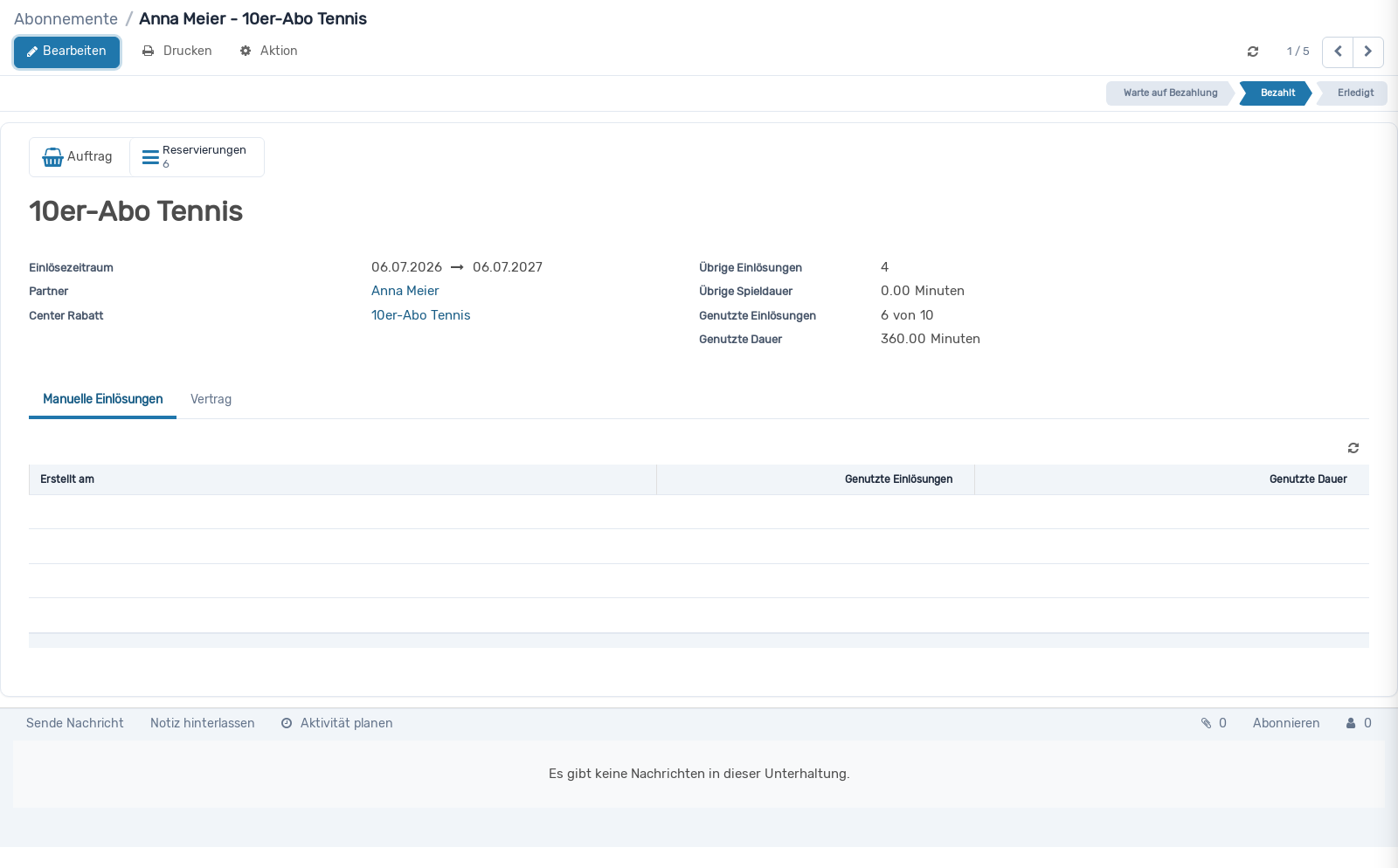 Screenshot: Abonnement