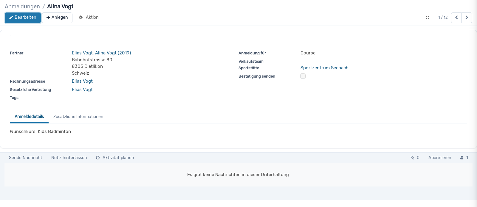Screenshot: Anmeldung